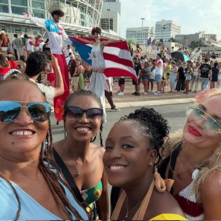 Students and staff cheer on Bad Bunny as the Super Bowl halftime show choice